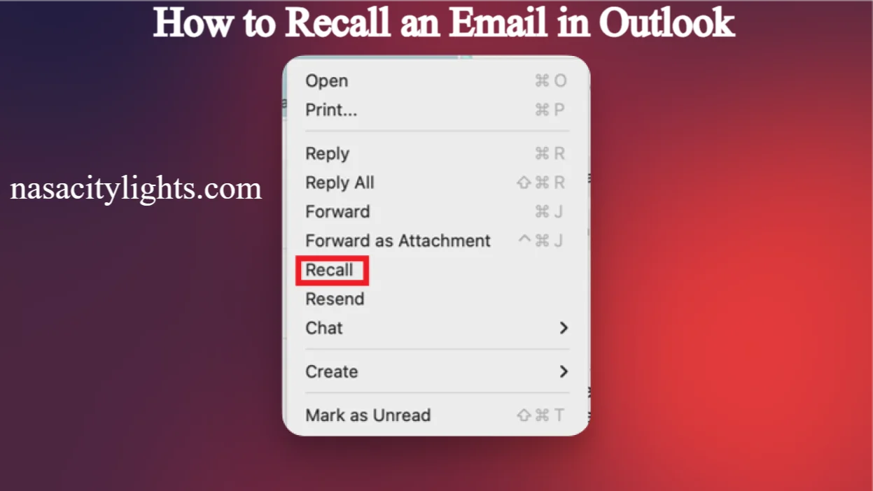 How to Recall an Email in Outlook